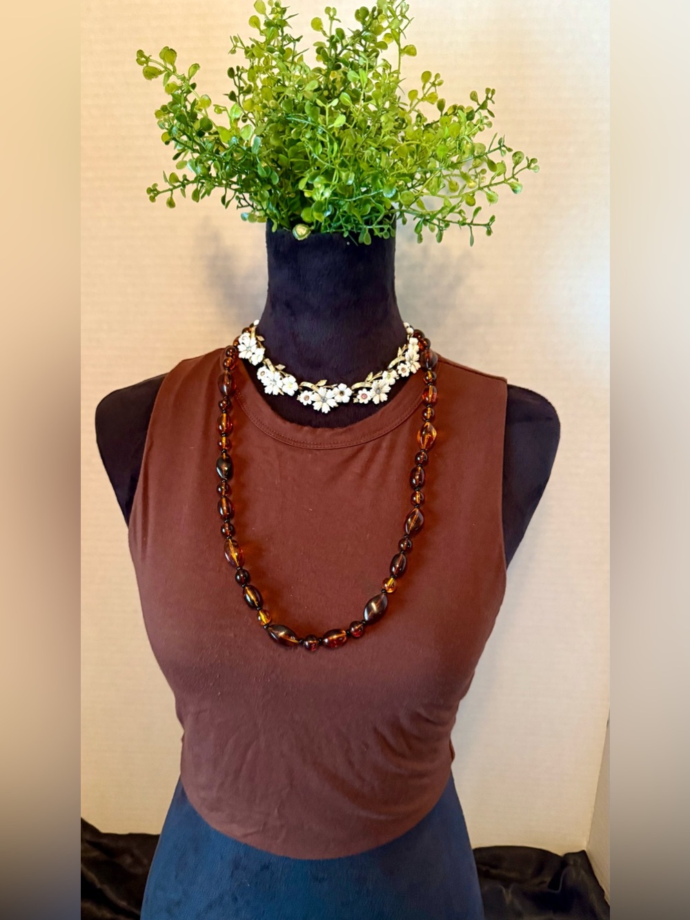 Cotton sleeveless crop top,
Naked Wardrobe Brown Amber